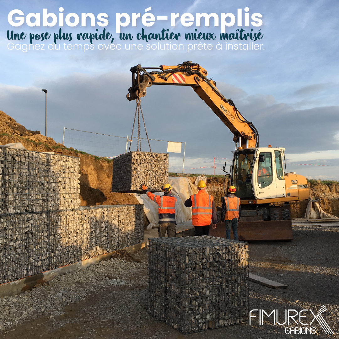 Gabions pr&eacute;-remplis : une solution rapide et s&eacute;curis&eacute;e pour vos am&eacute;nagements
