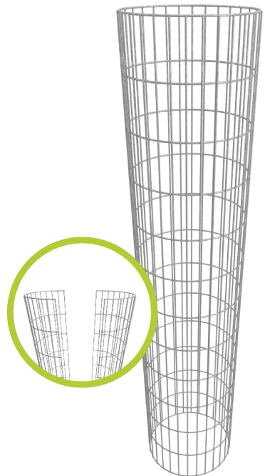 Colonne gabion – colonne d&eacute;co – colonne jardin – Fimurex Gabions